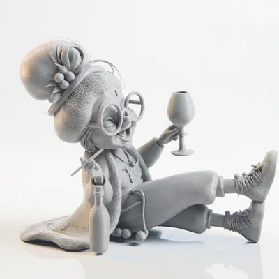 Mô hình 3D Quý Bà Thưởng Thức Rượu Vang - Tượng Nữ Trang Trí Bàn Làm Việc
