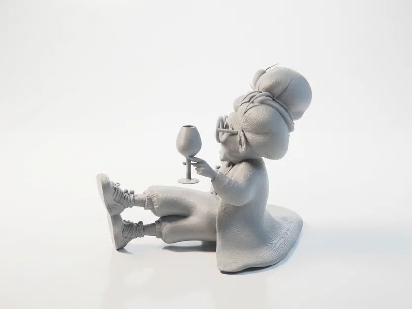 Mô hình 3D Quý Bà Thưởng Thức Rượu Vang - Tượng Nữ Trang Trí Bàn Làm Việc - Image 4