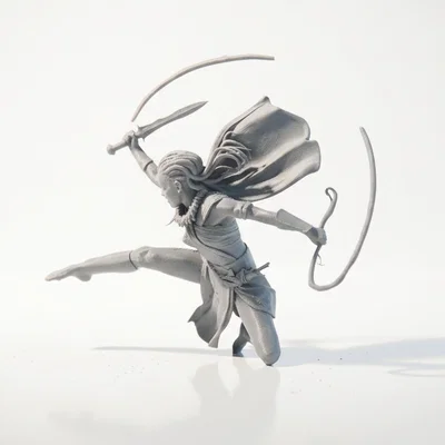 Mô Hình 3D Nữ Chiến Binh Dũng Mãnh (Warrior Woman Figurine)