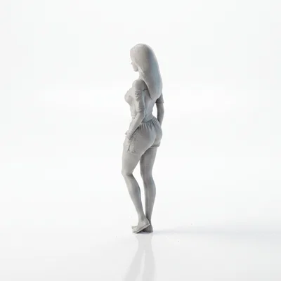 Mô hình tượng nữ tay đút túi - File in 3D nghệ thuật