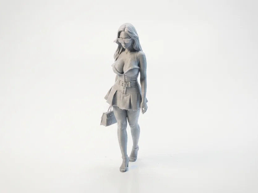 Mô hình 3D tượng nữ giới cầm túi xách thanh lịch - Image 1