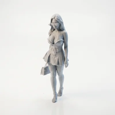 Mô hình 3D tượng nữ giới cầm túi xách thanh lịch