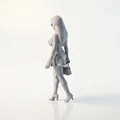 Mô hình 3D tượng nữ giới cầm túi xách thanh lịch - Thumbnail 4