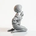 Mô hình tượng 3D cô gái nâng chim - Tượng trang trí tinh xảo - Thumbnail 2