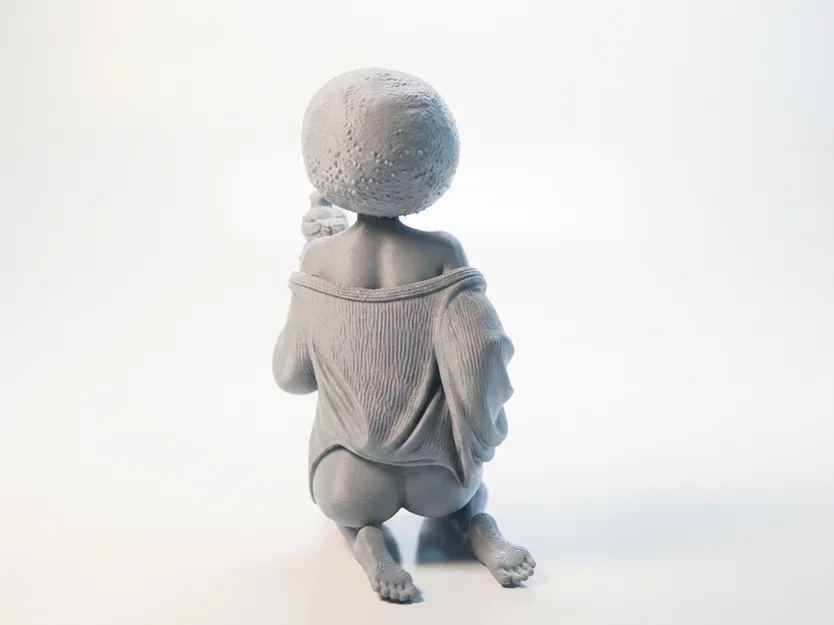 Mô hình tượng 3D cô gái nâng chim - Tượng trang trí tinh xảo - Image 3