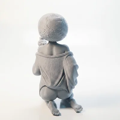 Mô hình tượng 3D cô gái nâng chim - Tượng trang trí tinh xảo