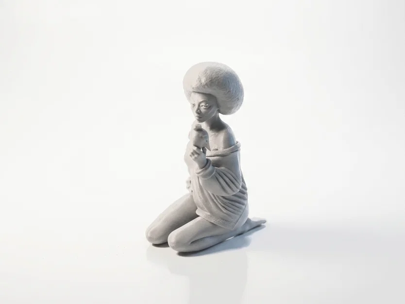 Mô hình tượng 3D cô gái nâng chim - Tượng trang trí tinh xảo - Image 4