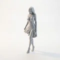 Mô hình 3D Nàng Thiếu Nữ Duyên Dáng Cầm Tà Váy - Tượng Nữ Thanh Lịch - Thumbnail 1