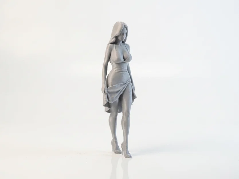 Mô hình 3D Nàng Thiếu Nữ Duyên Dáng Cầm Tà Váy - Tượng Nữ Thanh Lịch - Image 2