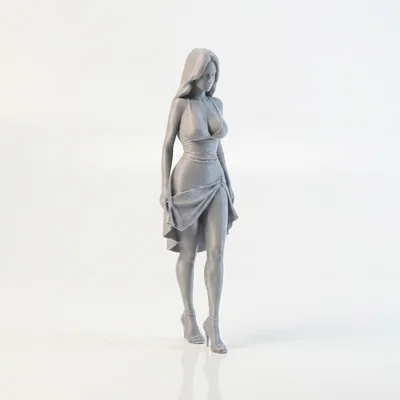 Mô hình 3D Nàng Thiếu Nữ Duyên Dáng Cầm Tà Váy - Tượng Nữ Thanh Lịch