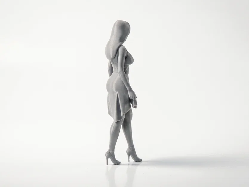 Mô hình 3D Nàng Thiếu Nữ Duyên Dáng Cầm Tà Váy - Tượng Nữ Thanh Lịch - Image 3