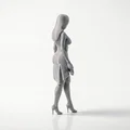Mô hình 3D Nàng Thiếu Nữ Duyên Dáng Cầm Tà Váy - Tượng Nữ Thanh Lịch - Thumbnail 3