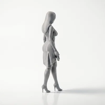 Mô hình 3D Nàng Thiếu Nữ Duyên Dáng Cầm Tà Váy - Tượng Nữ Thanh Lịch