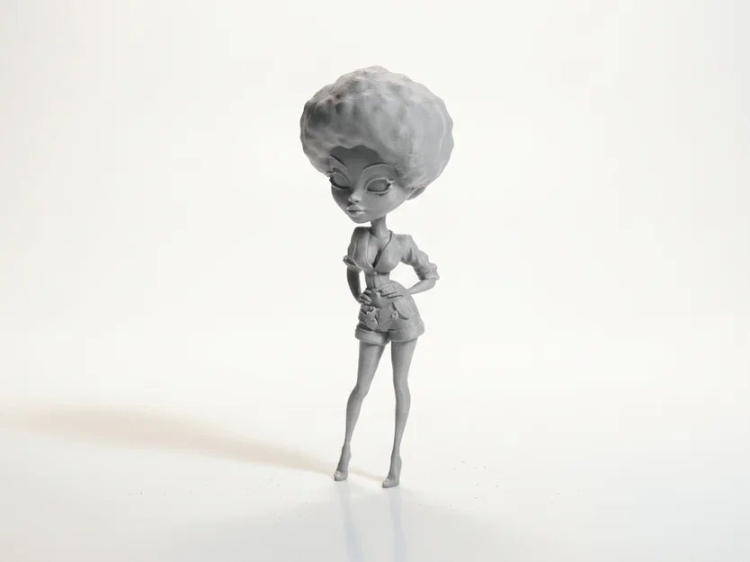 Mô hình nhân vật nữ tóc Afro 3D nghệ thuật - Image 1