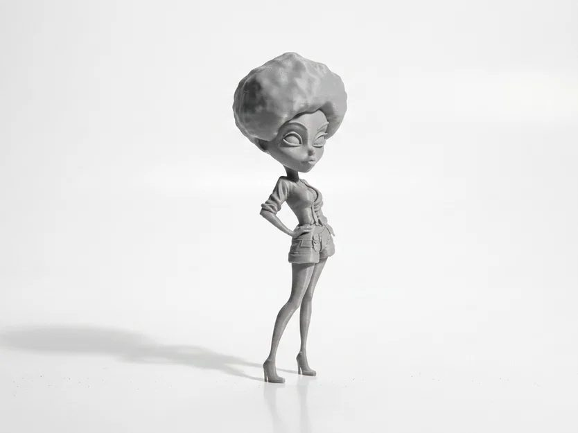 Mô hình nhân vật nữ tóc Afro 3D nghệ thuật - Image 2