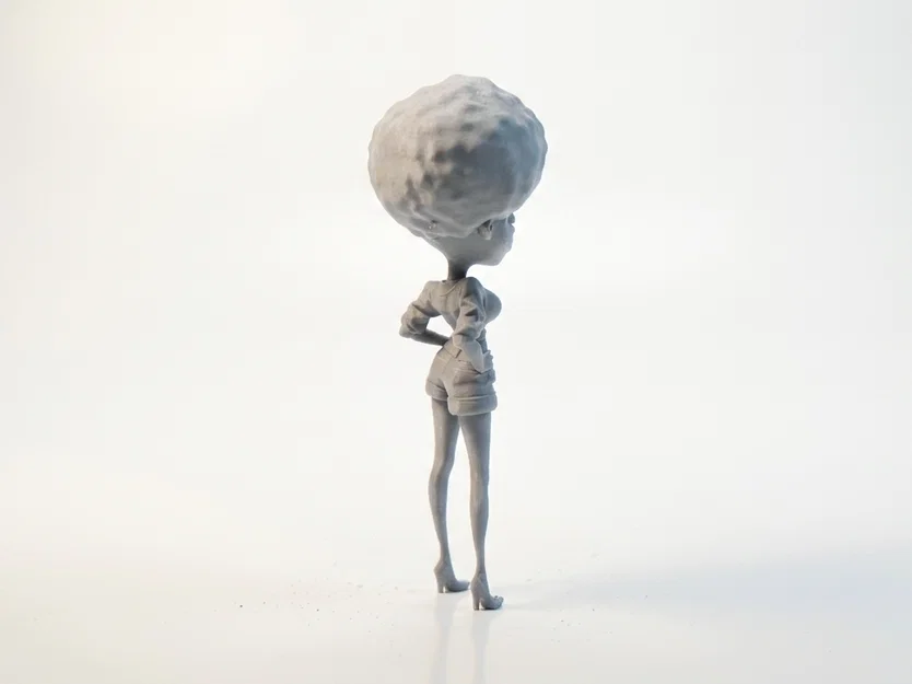 Mô hình nhân vật nữ tóc Afro 3D nghệ thuật - Image 3