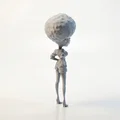 Mô hình nhân vật nữ tóc Afro 3D nghệ thuật - Thumbnail 3