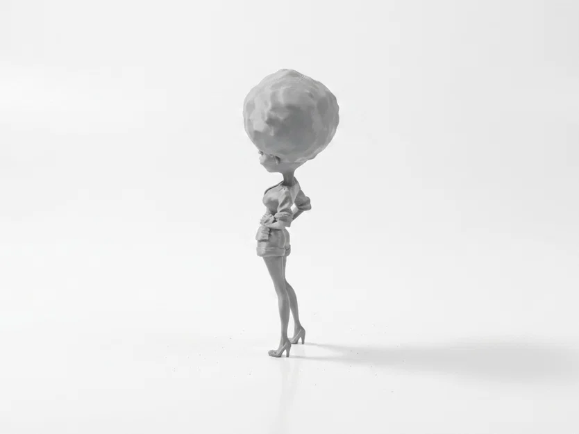 Mô hình nhân vật nữ tóc Afro 3D nghệ thuật - Image 4