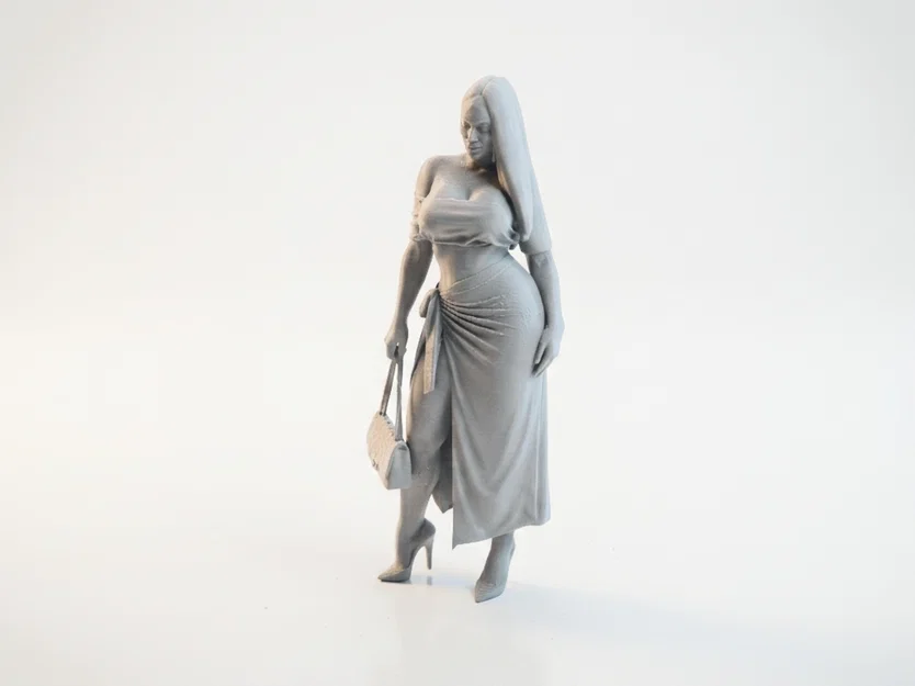 Mô hình 3D tượng quý cô cầm túi xách thanh lịch - Image 1
