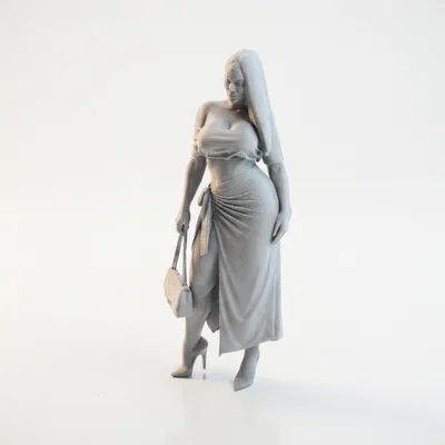 Mô hình 3D tượng quý cô cầm túi xách thanh lịch