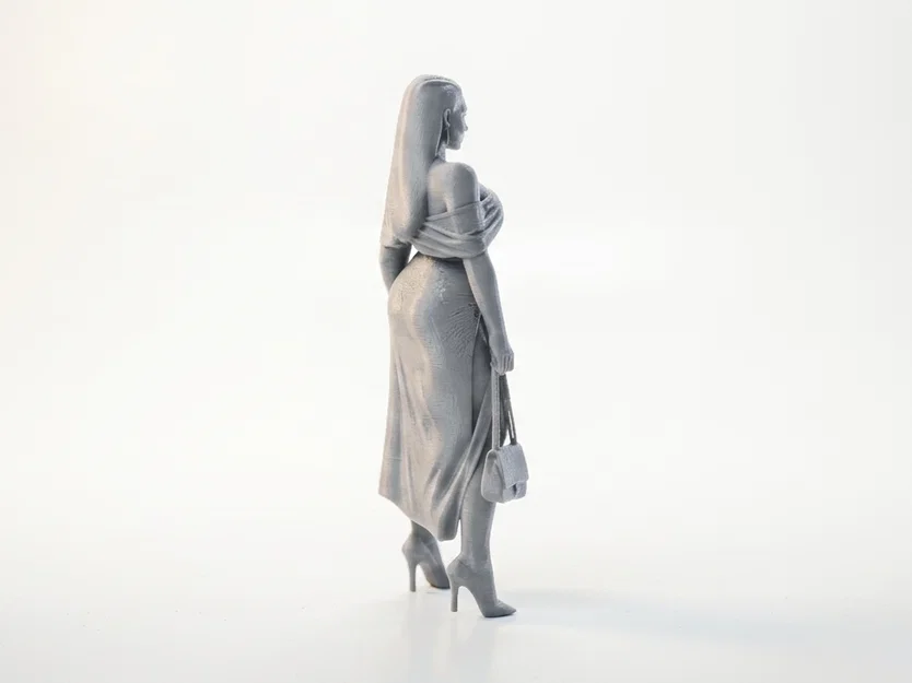 Mô hình 3D tượng quý cô cầm túi xách thanh lịch - Image 3