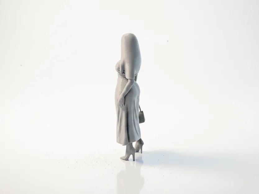Mô hình 3D tượng quý cô cầm túi xách thanh lịch - Image 4