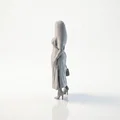 Mô hình 3D tượng quý cô cầm túi xách thanh lịch - Thumbnail 4