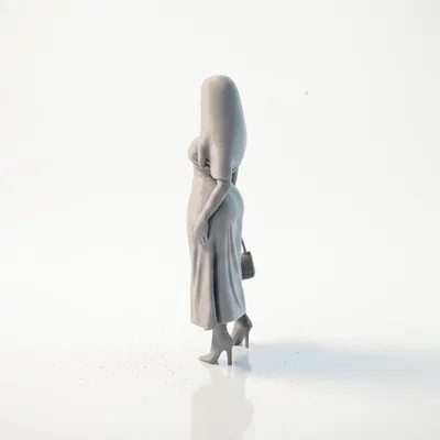 Mô hình 3D tượng quý cô cầm túi xách thanh lịch