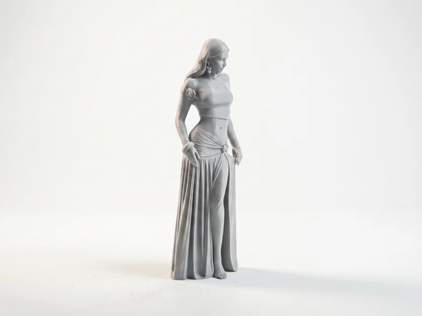 Mô hình 3D tượng cô gái mặc váy đi biển thanh lịch - Image 2