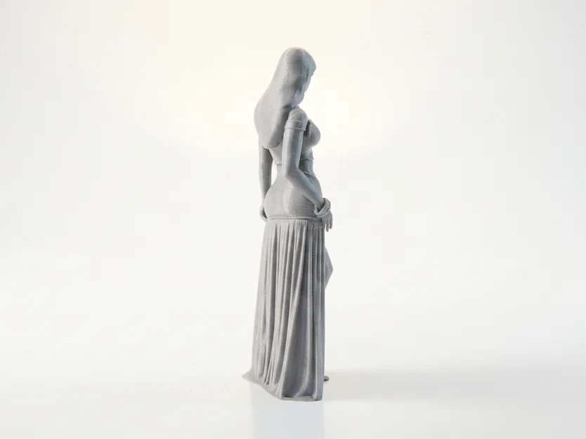 Mô hình 3D tượng cô gái mặc váy đi biển thanh lịch - Image 3