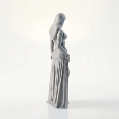 Mô hình 3D tượng cô gái mặc váy đi biển thanh lịch