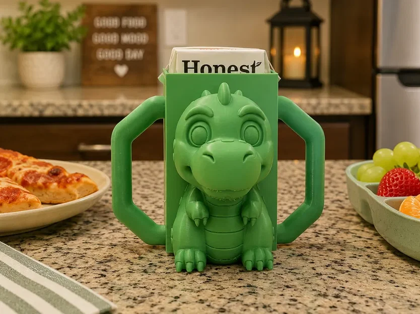 Giá đỡ hộp sữa hình khủng long in 3D cho bé - Image 1