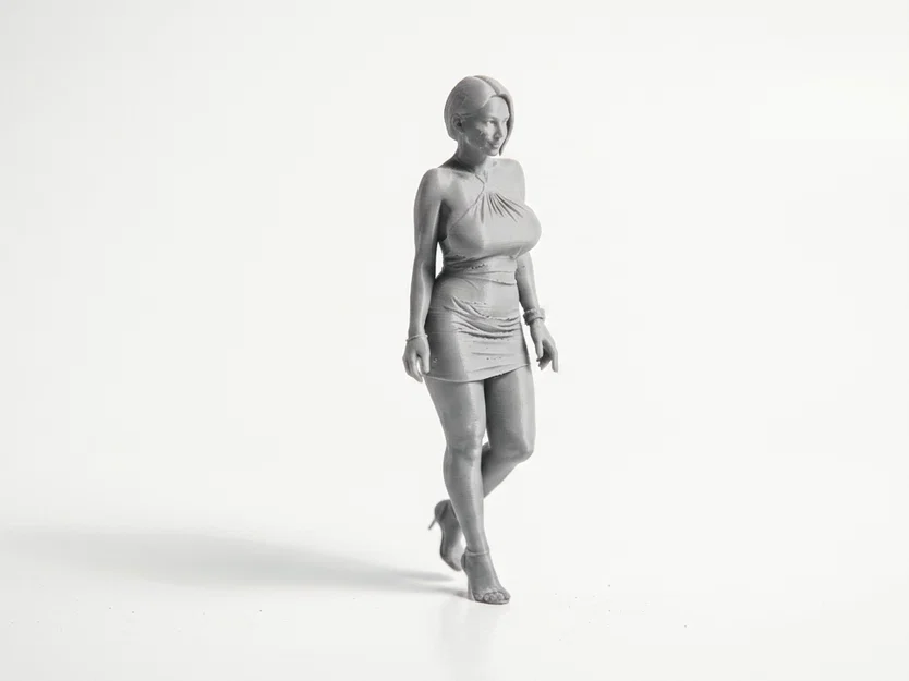 Mô hình tượng quý cô mặc váy mỉm cười - File in 3D - Image 2
