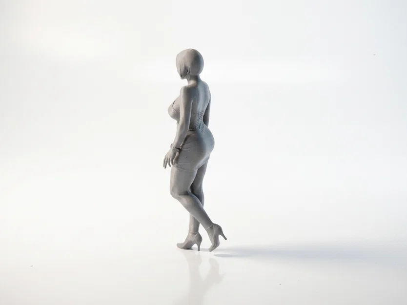 Mô hình tượng quý cô mặc váy mỉm cười - File in 3D - Image 4