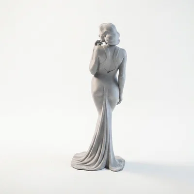 Mô hình tượng quý cô mặc váy - Tượng nữ nghệ thuật in 3D