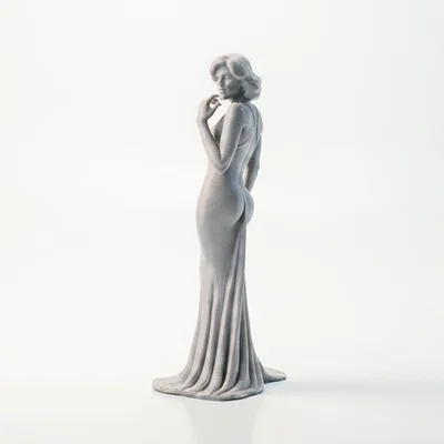 Mô hình tượng quý cô mặc váy - Tượng nữ nghệ thuật in 3D