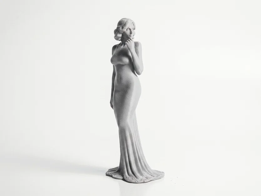Mô hình tượng quý cô mặc váy - Tượng nữ nghệ thuật in 3D - Image 3