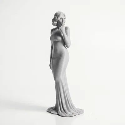 Mô hình tượng quý cô mặc váy - Tượng nữ nghệ thuật in 3D