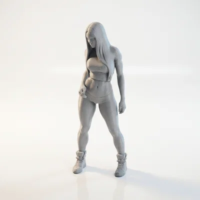 Mô hình nữ vận động viên tập Gym in 3D - Athletic Woman Gym Outfit Figurine