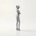 Mô hình 3D tượng quý cô khoanh tay thanh lịch - Thumbnail 2