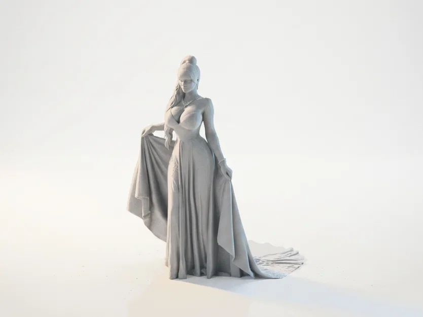 Mô hình tượng quý cô mặc váy sang trọng - File in 3D - Image 1
