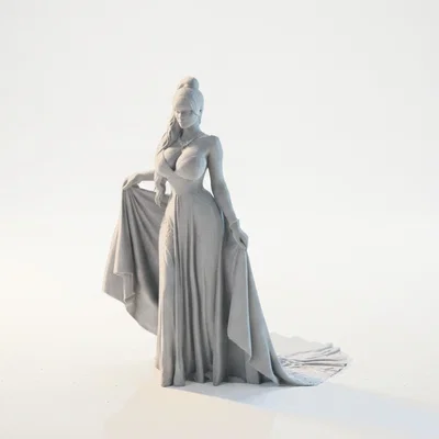 Mô hình tượng quý cô mặc váy sang trọng - File in 3D