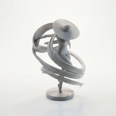 Tượng Trừu Tượng Quý Cô Đội Mũ - File In 3D Độc Đáo