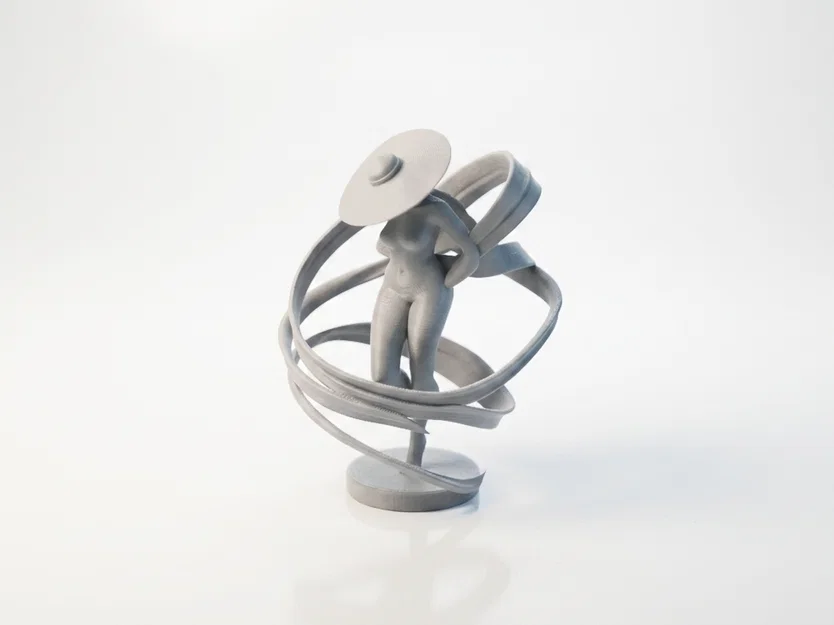 Tượng Trừu Tượng Quý Cô Đội Mũ - File In 3D Độc Đáo - Image 4