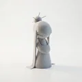Mô hình 3D nữ nhân mặc áo choàng - Tượng nghệ thuật tinh tế - Thumbnail 2