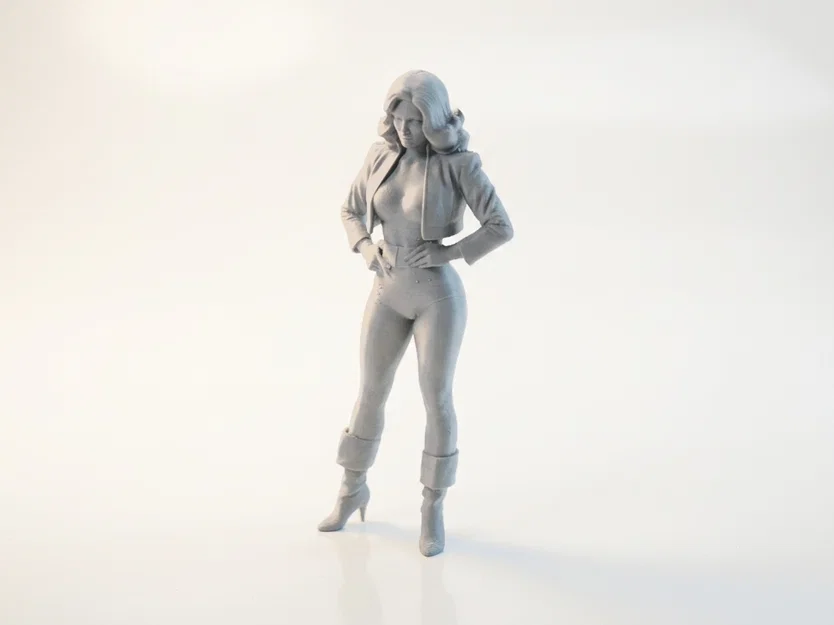 Mô hình tượng nữ nhân vật mặc áo khoác (Lady In Jacket) 3D Printable - Image 1