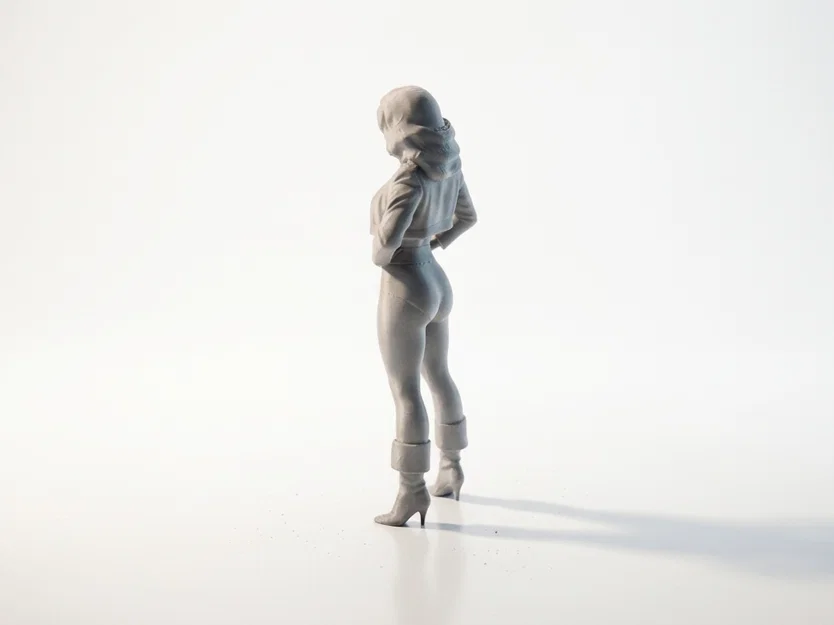 Mô hình tượng nữ nhân vật mặc áo khoác (Lady In Jacket) 3D Printable - Image 4