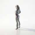 Mô hình tượng nữ nhân vật mặc áo khoác (Lady In Jacket) 3D Printable - Thumbnail 4