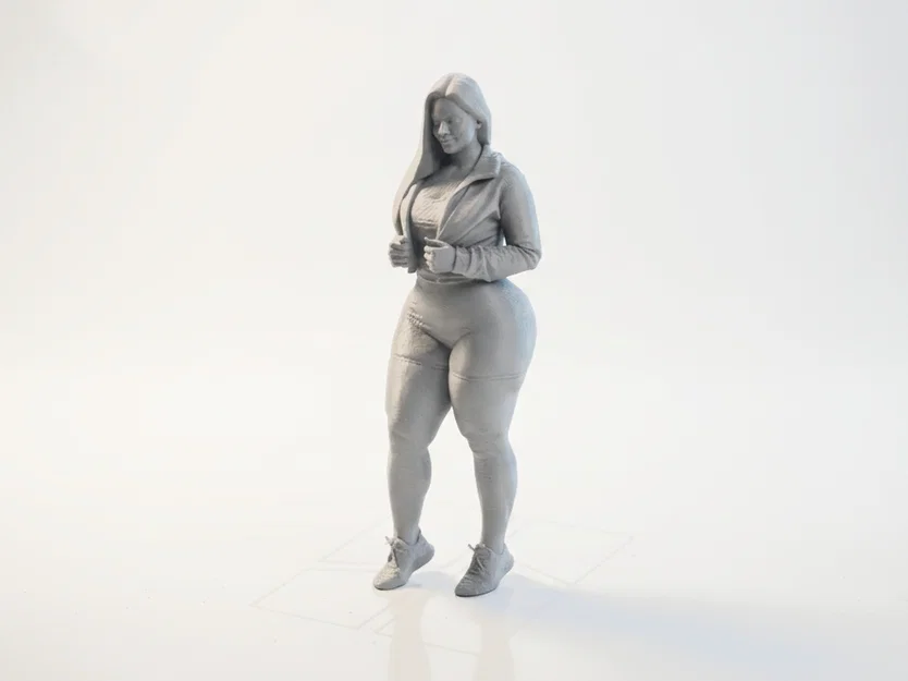Mô hình tượng quý cô mặc áo khoác và quần short in 3D - Image 1