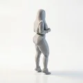 Mô hình tượng quý cô mặc áo khoác và quần short in 3D - Thumbnail 3